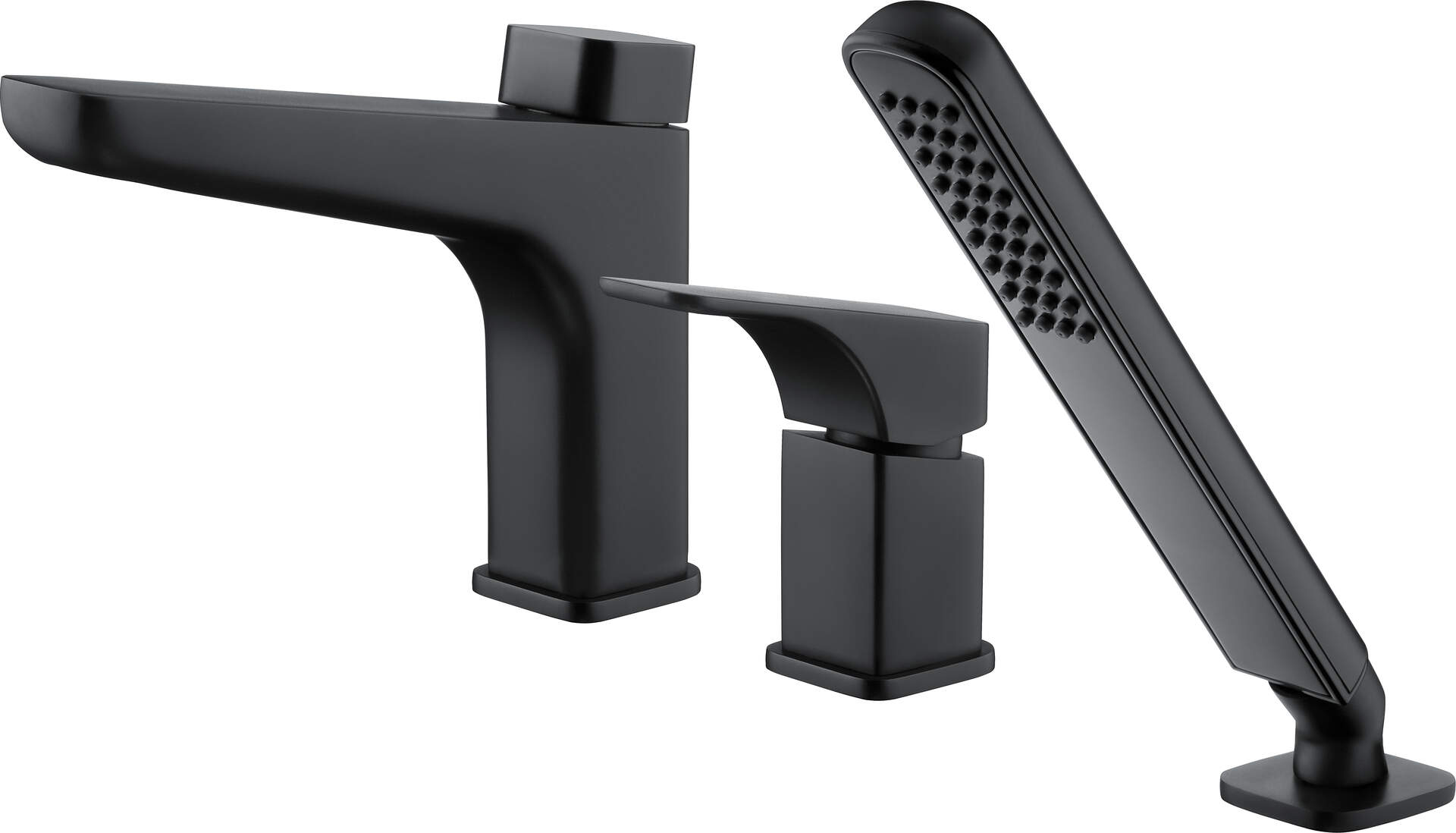 Смесители Смеситель на борт ванны на 3 отверстия (черный) 