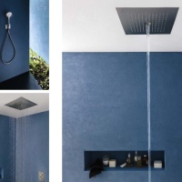 Душевая программа Встраиваемый верхний душ 38х38 см, 2 типа струи, цвет медь брашированная PVD 