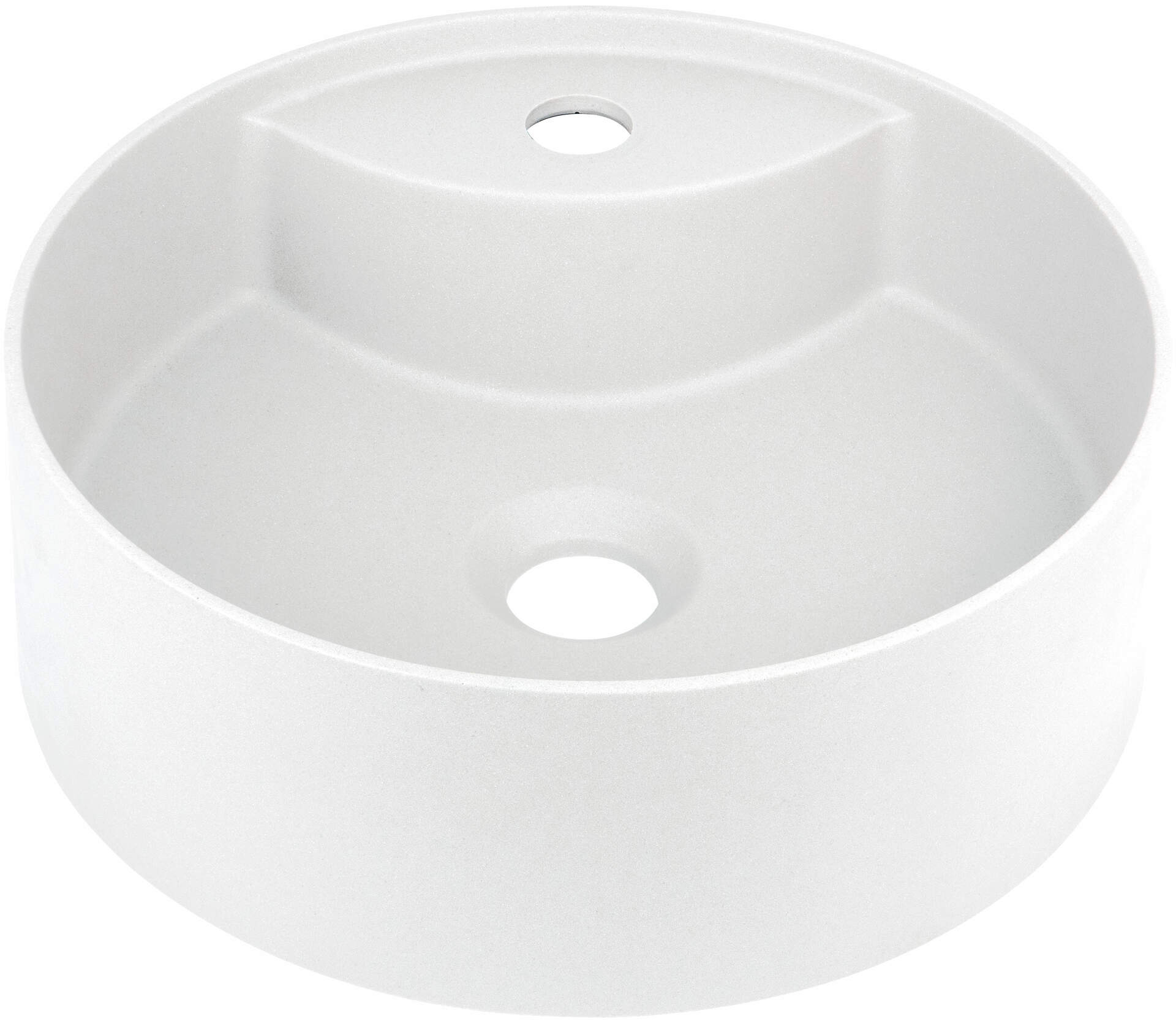 Раковины Раковина накладная иск.камень D36 с отверстим под смеситель (алебастр) 