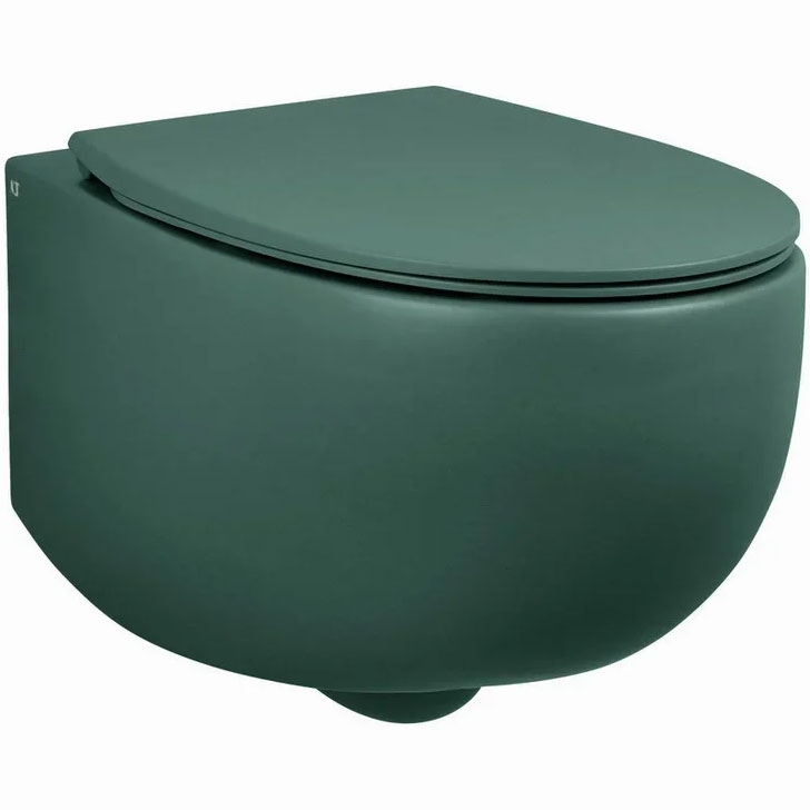 Унитазы Унитаз подвесной зеленый мох матовый без сиденья 