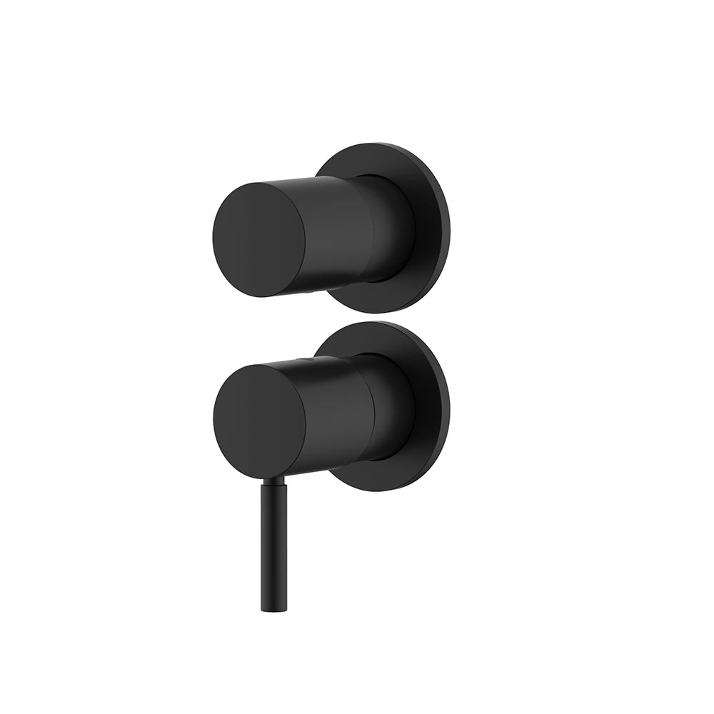 Встраиваемый смеситель для душа/ванны из стены на 2 потребителя MATTE BLACK