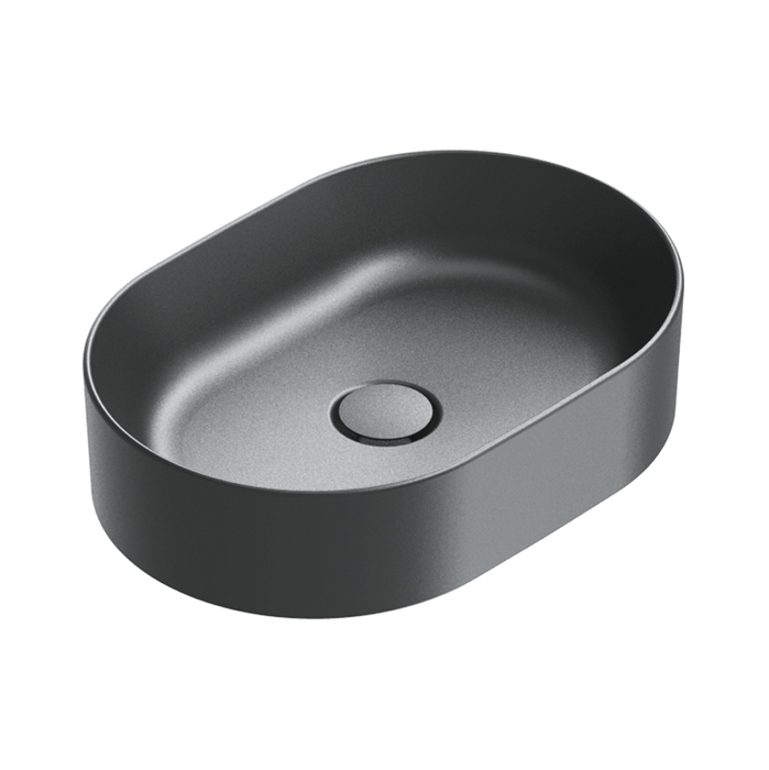 Раковины Раковина настольная без перелива 50x35 h12, без отверстий под смеситель, покрытие Cataglaze+, цвет черный матовый 