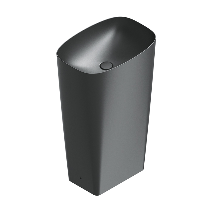 Раковины Раковина 55x38 h85 свободностоящая, без отверстий под смеситель, покрытие Cataglaze+, слив в пол, цвет черный матовый 