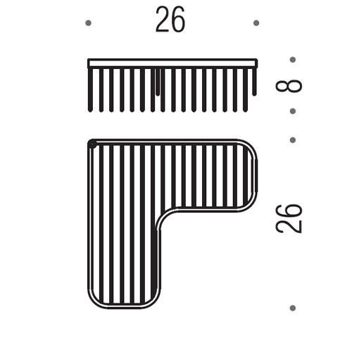 Аксессуары для ванной Полочка для ванной угловая, подвесная, цвет хром 
