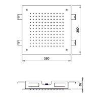 Душевая программа Душевая лейка потолочная встраив., 380х380 мм, 1 режим, цвет Mirror Stainless Steel 