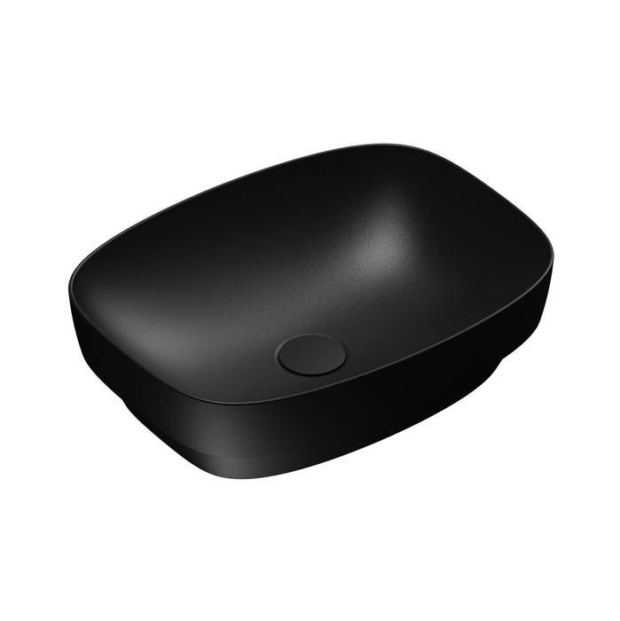 Раковины Раковина 50x38 встраиваемая, без отверстия под смеситель, покрытие Cataglaze+, цвет черный матовый 