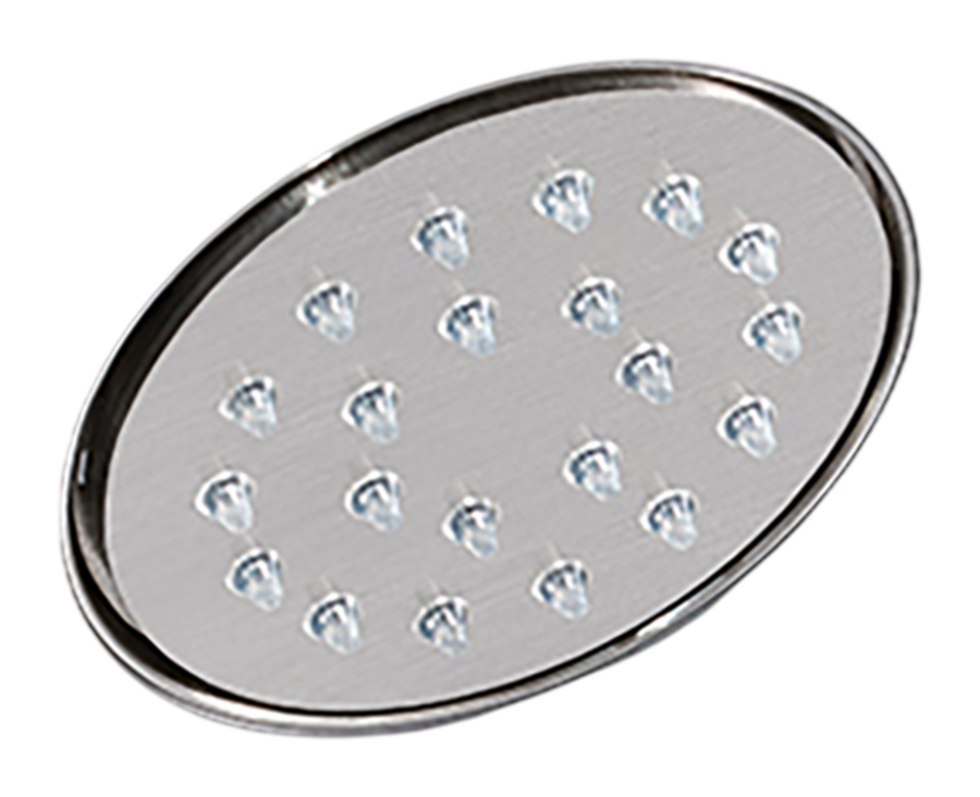 Душевая программа Душ верхний Free Ideas, потолочный, Ø 70 мм, 1 режим, прозрачные силиконовые форсунки, внешняя часть, сталь, цвет сатинированная сталь 