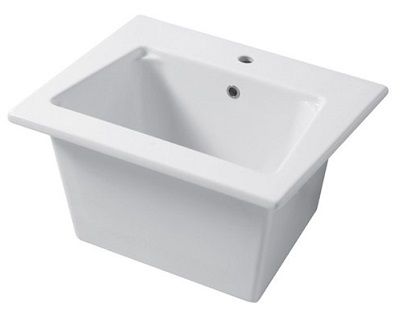 Раковины Накладная и встраиваемая постирочная раковина 61х51хh34 см, c 1 отверстием, цвет белый глянцевый 