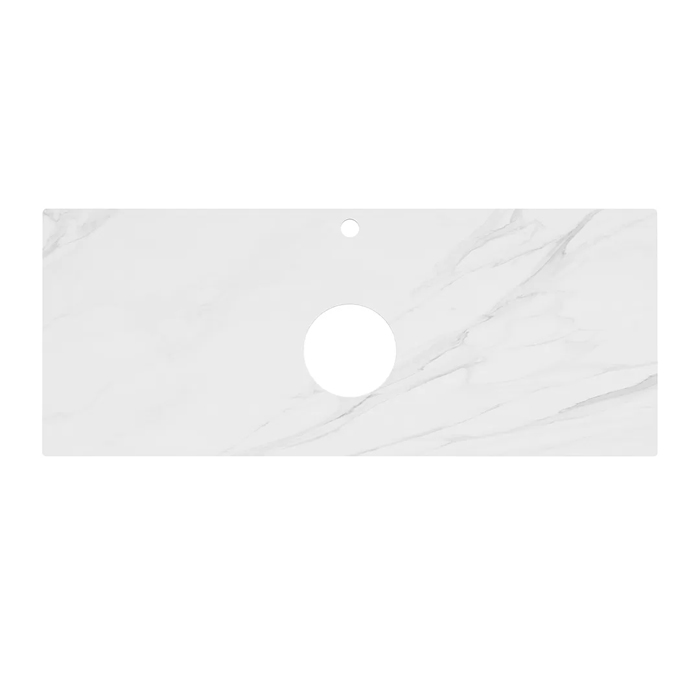 Мебель для ванной Столешница из керамогранита для накладных раковин Монте Тиберио 120 см, белый натуральный 
