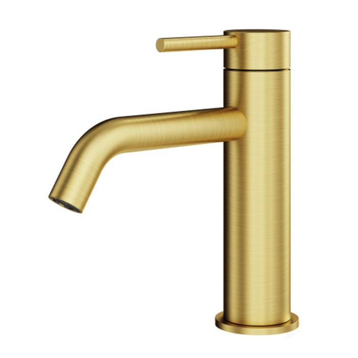 Смесители Смеситель для раковины без донного клапана, золото брашированное 