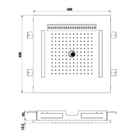 Душевая программа Верхний душ с LED-подсветкой 500*500 мм, нержавеющая сталь шлифованная 