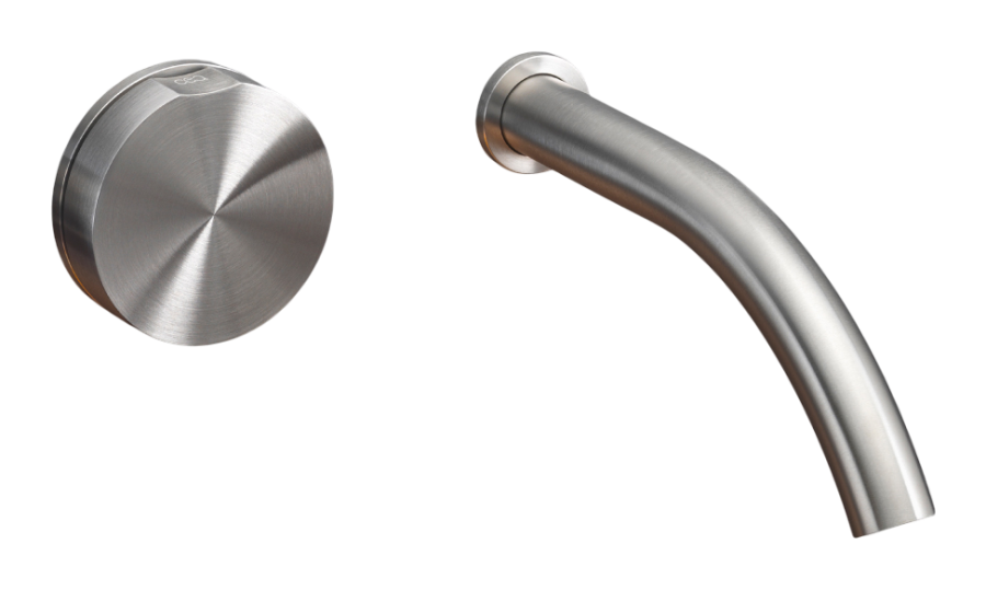 Смесители Смеситель для раковины Giotto, настенный, прогрессивный, на 2 отверстия, внешняя часть, сталь, цвет Black Diamond сатинированный 