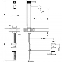 Смесители Высокий смеситель для раковины, цвет золото 