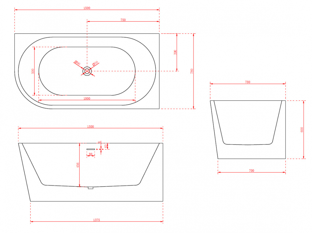 Ванны Акриловая ванна 150x78 