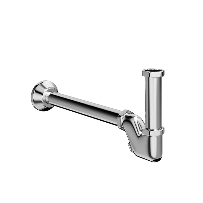 Сифон для раковины с декоративной накладкой, цвет хром