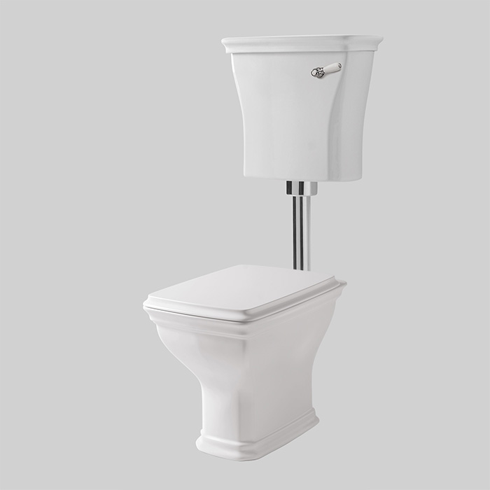 Бачок со средней трубой 44х39 см, фронтальная ручка смыва , цвет белый