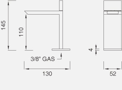 Смесители Настольный запорный клапан для холодной воды с краном. Высота 145 мм BAR60 
