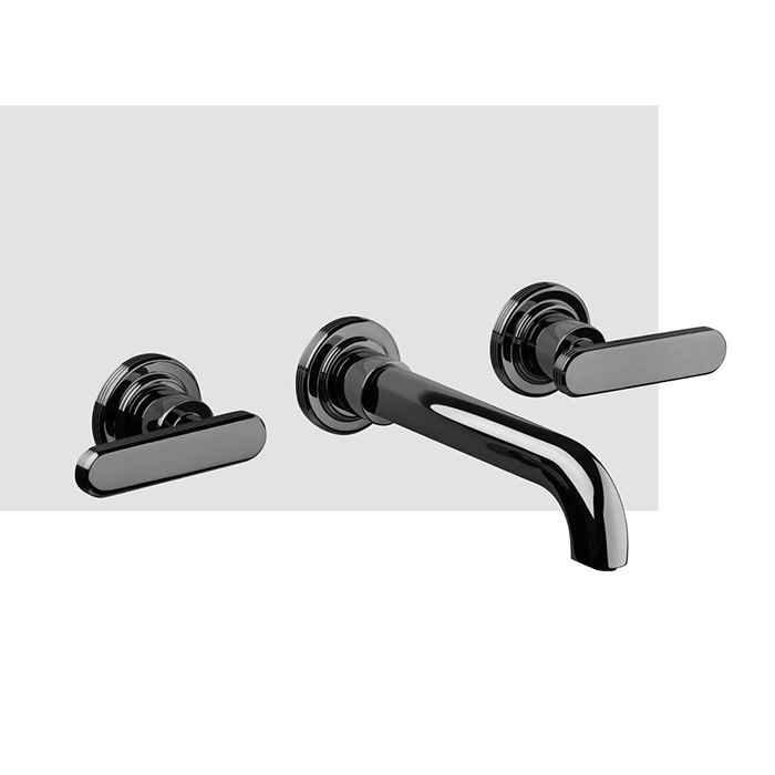 Смеситель для раковины встраиваемый. на 3 отв. излив 150 мм донный клапан click-clack, цвет хром (без внутр части)