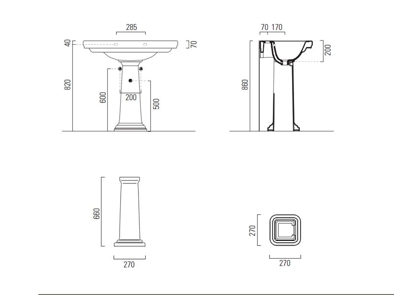 Комплектующие пьедестал для раковины 