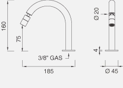 Смесители Настольный вращающийся и настраиваемый кран. Высота 160 мм FRE55 