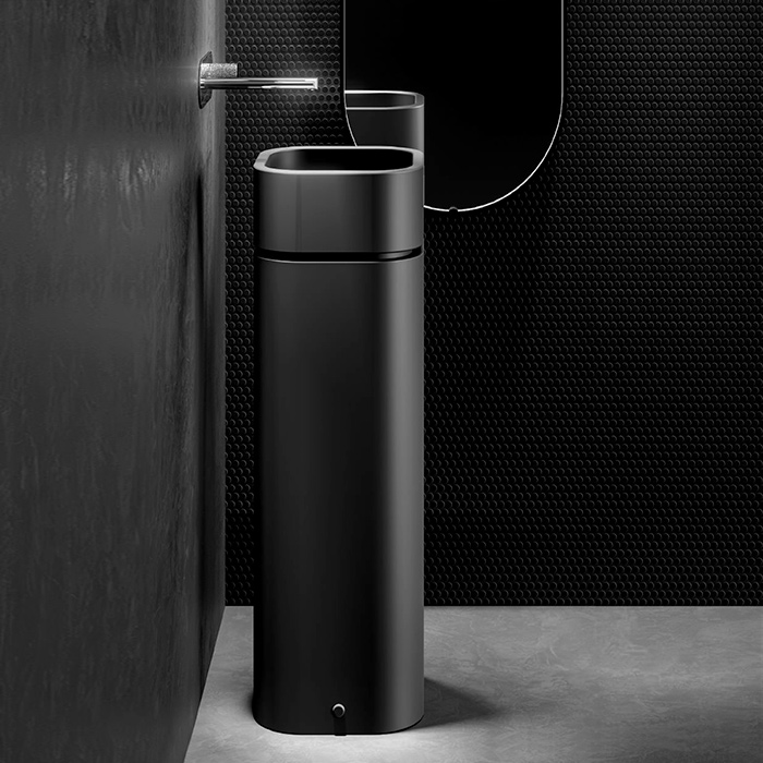 Hako Раковина накладная квадратная 30х30хH15 см, без отверстий под смеситель, цвет: черный матовый