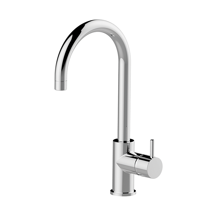 Смесители Смеситель для раковины на 1 отверстие, однорычажный, с поворотным изливом, цвет хром 