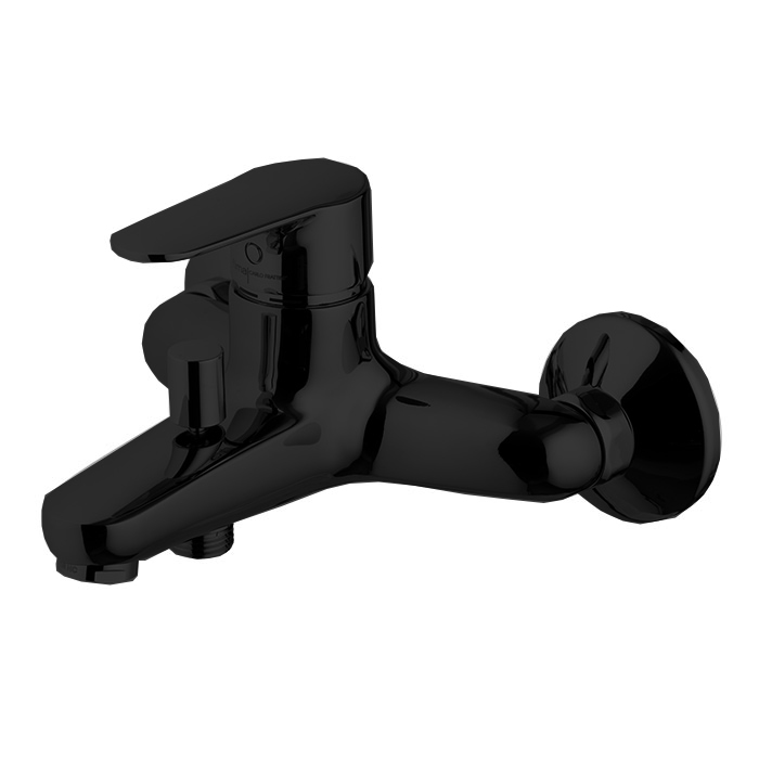 Смеситель для ванны, настенный, цвет чёрный матовый