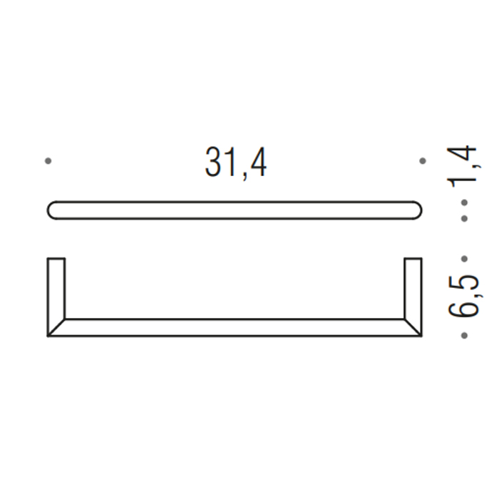 Аксессуары для ванной Держатель полотенца 31,4*6,5cм, цвет PVD золото матовое 