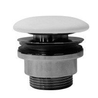 Комплектующие Сливной гарнитур, донный клапан для раковины без перелива (белый матовый) 