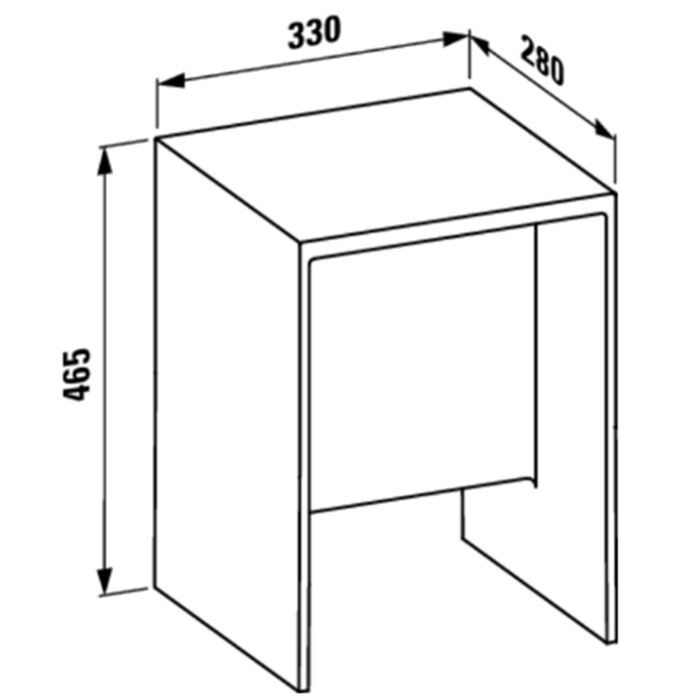 Мебель для ванной Табурет, 330х280х465мм, пластик, цвет: янтарь 