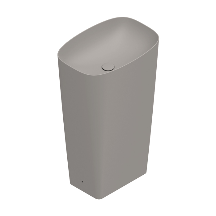 Раковины Раковина 55x38 h85 свободностоящая, без отверстий под смеситель, покрытие Cataglaze+, слив в пол, цвет Tortora Satinato 