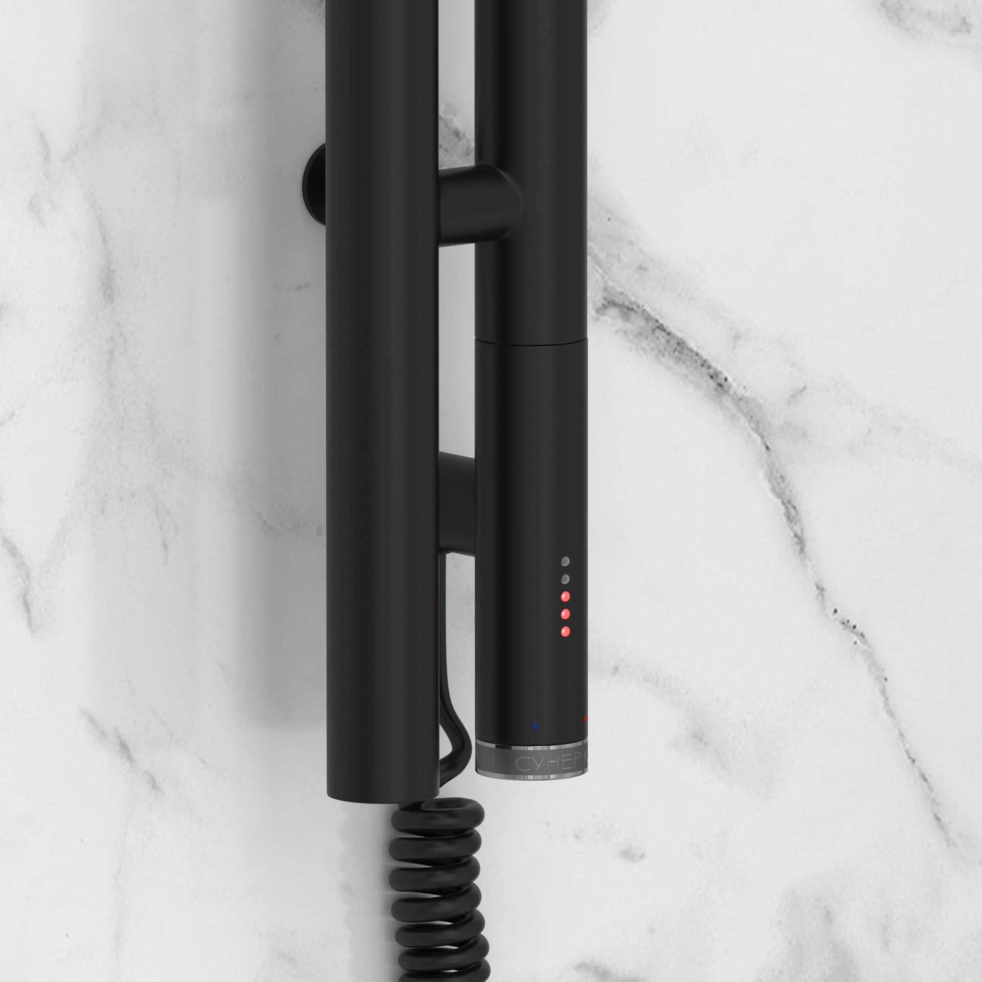 Полотенцесушители Полотенцесушитель электрический 1800 правый (Матовый чёрный) 