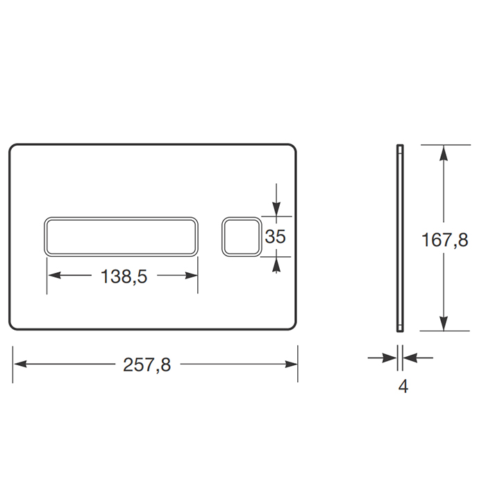 Системы инсталляции Baia Панель смыва электронная 25.78х0.4х16.78см, цвет: greige 