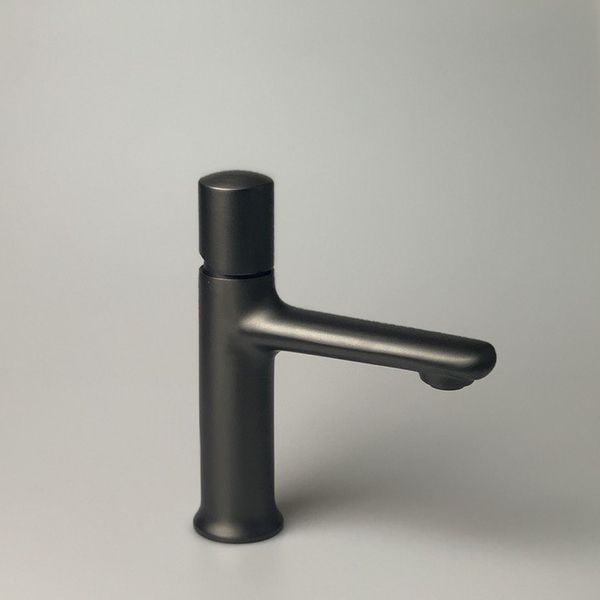 Однорычажный смеситель для раковины (излив 12 см), с донным клапаном, цвет графит