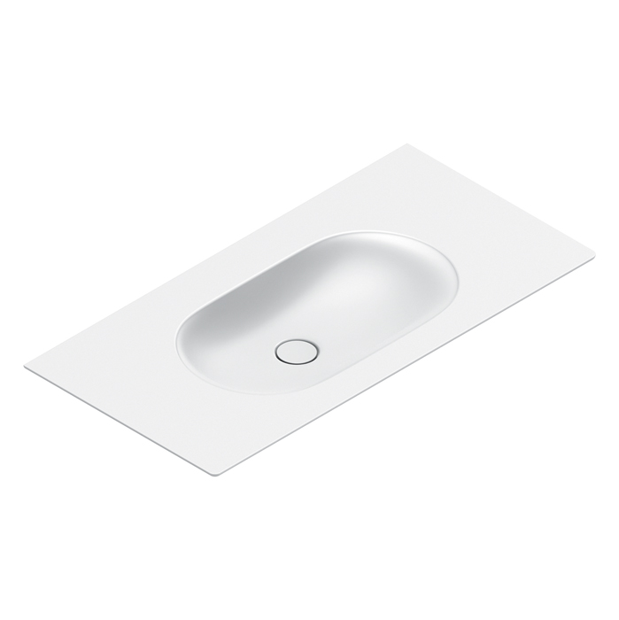 Раковины Раковина консоль 100x50, без отверстий под смеситель, покрытие Cataglaze+, цвет белый матовый 