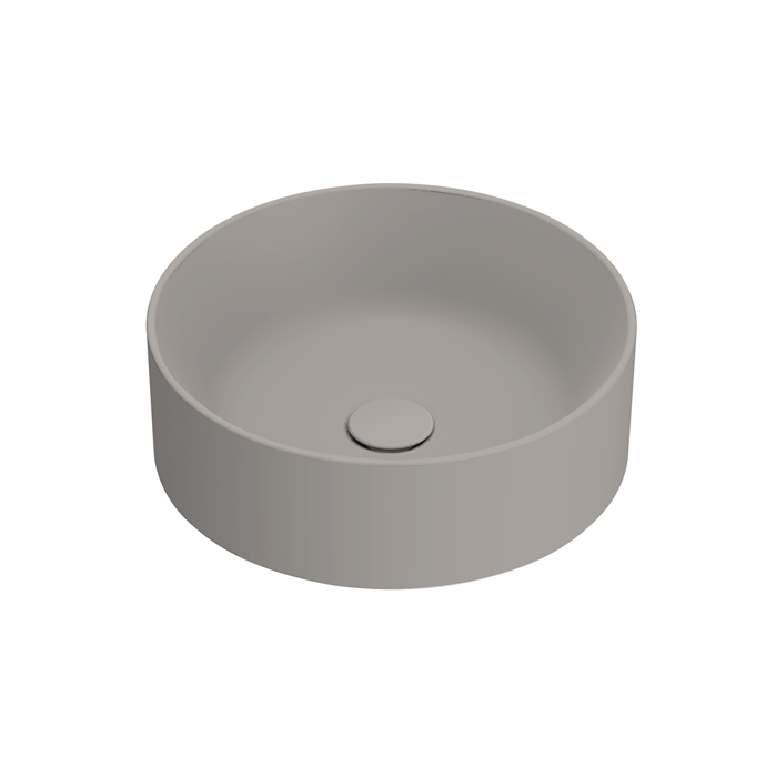 Раковины Раковина 40 см диаметр, на столешницу, без отверстий под смеситель, покрытие Cataglaze+, цвет Tortora Satinato 