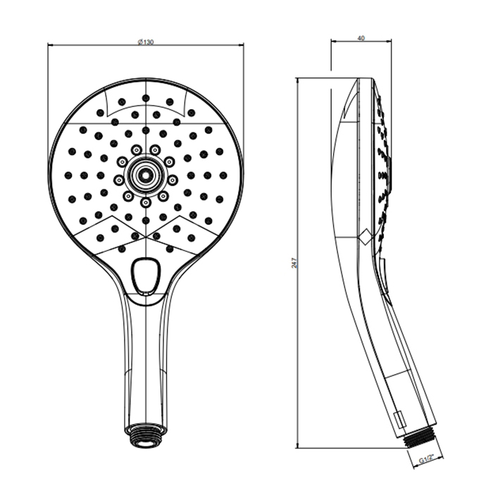 Комплектующие Ручной душ, 3 режима, цвет черный 