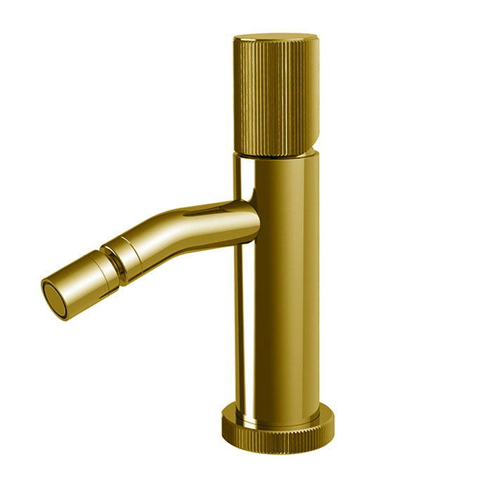 Смесители Смеситель для биде, на 1 отверстие, с донным клапаном, цвет золото 