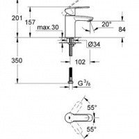 Смесители Смеситель однорычажный для раковины 32468 20E Eurostyle Cosmopolitan, хром 