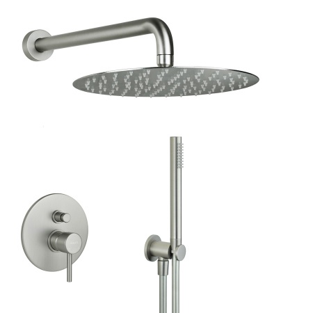 Душевая система - комплект со смесителем, никель матовый
