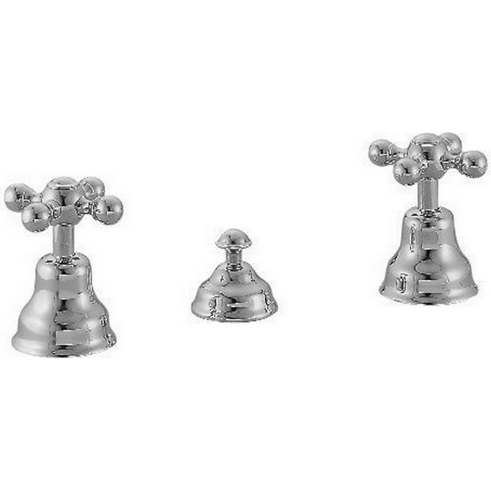 Смесители Смеситель для биде на 3 отверстия без излива, с донным клапаном, цвет хром 