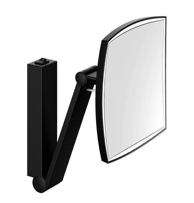 Аксессуары для ванной Зеркало косметическое с подсветкой (чёрный матовый) 