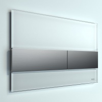 Системы инсталляции Панель смыва, стекло белое, клавиши нержавеющая сталь(сатин) 