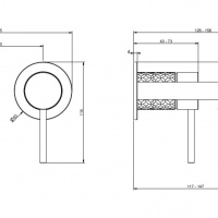 Смесители Настенный смеситель для раковины внешняя часть чёрный шлифованный 