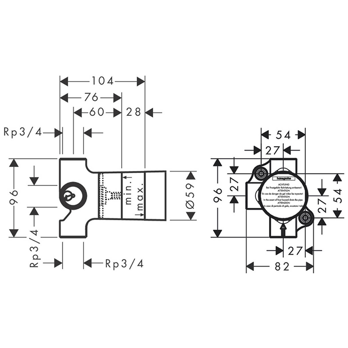 Смесители Скрытая часть для запорного/переключающего вентиля Trio 