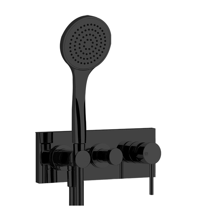 Смесители Внешние части для встраиваемого однорычажного смесителя на 2 позиции с переключателем, подводом воды и держателем лейки, душевойлейк 