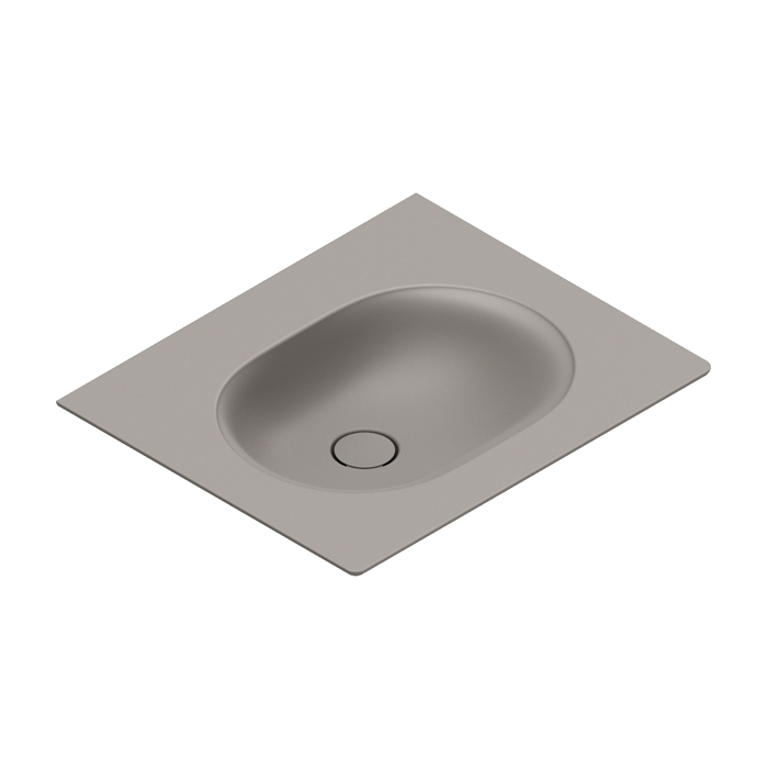 Раковины Раковина консоль 60x50, без отверстий под смеситель, покрытие Cataglaze+, цвет Tortora Satinato 