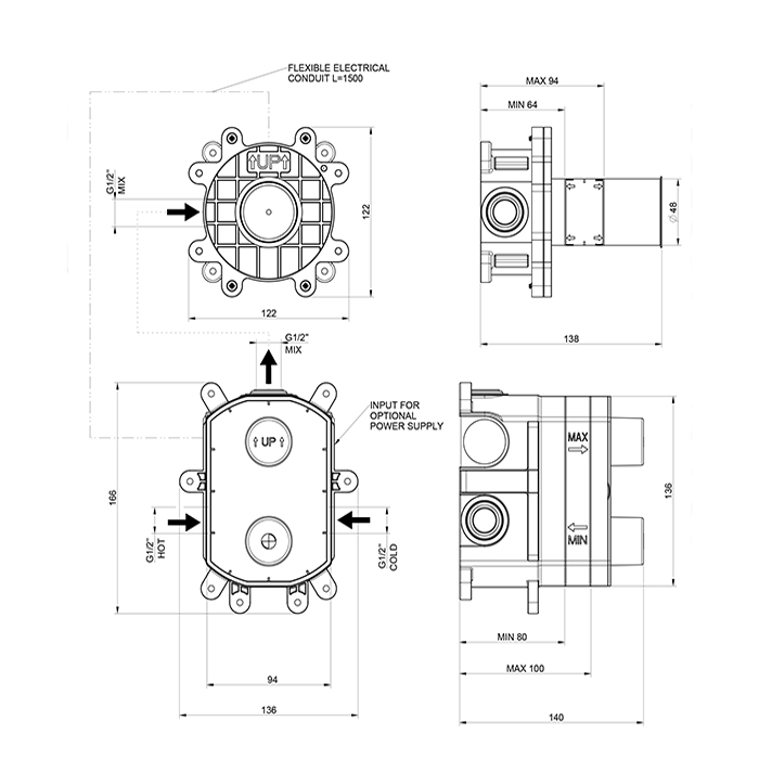 Смесители Внутрення часть, для электронного смесителя 