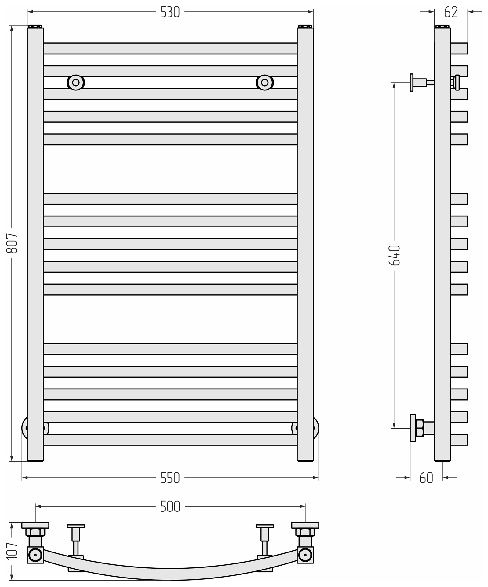 Полотенцесушители Полотенцесушитель 800х500 (Состаренная латунь) 