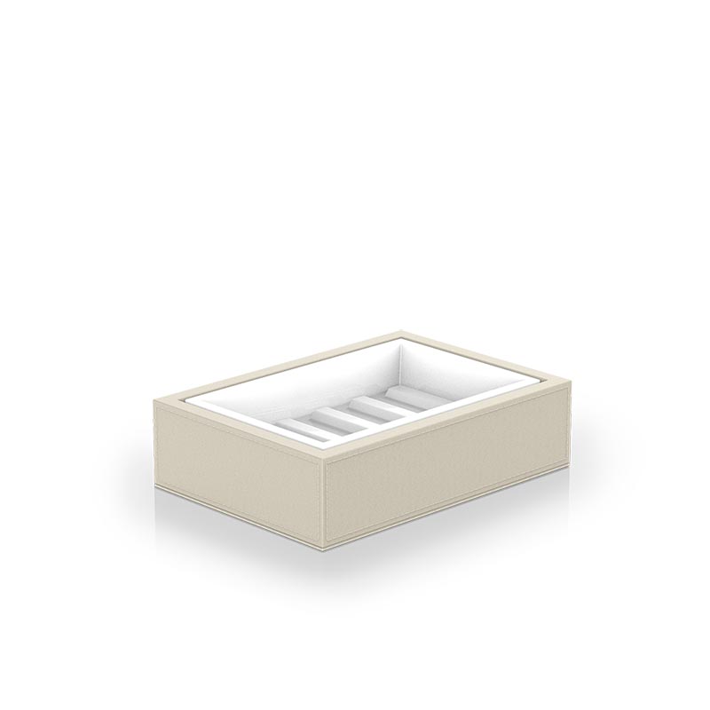 Аксессуары для ванной STS мыльница имитация кожи цвет бежевый 